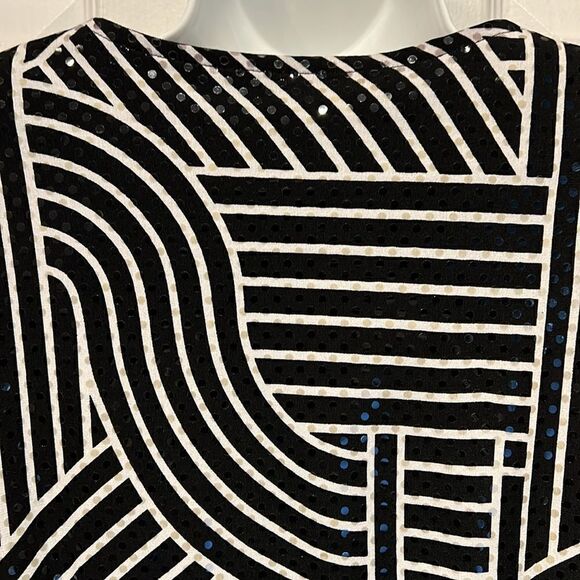 Frank Lyman Black/White Abstract Design Zip Up Blazer Jacket Size 10 - Picture 8 of 10